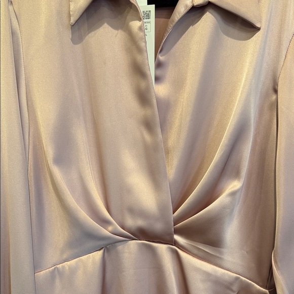 NWT Zara Light Pink Satin dress size large - Picture 5 of 8